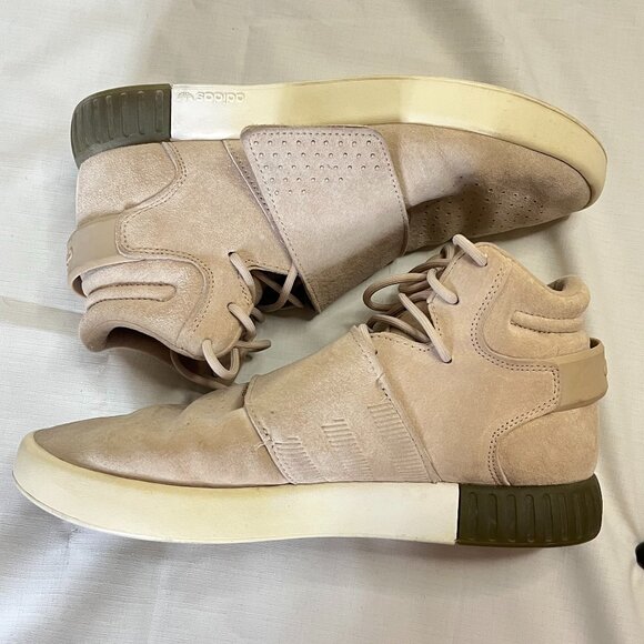 Adidas Originals Tubular Invader Strap Sneakers | Women’s 8.5 | Beige Suede - Picture 5 of 12